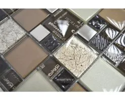 Glasmozaïek XCM MC539 Zilver/beige/bruin 29,8x29,8 Cm -Vloertegels Winkel DV 8 10021321 04 4c NL 20190409221653