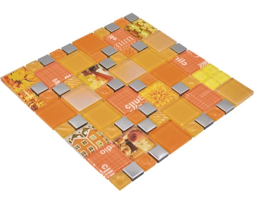 Glasmozaïek XCM MC569 Zilver/oranje 29,8x29,8 Cm 7 Glasmozaïek XCM MC569 Zilver/oranje 29,8x29,8 Cm - Afbeelding 5