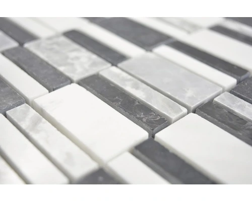 Natuursteen Mozaïek XNM BC449 Zwart/wit/grijs 30x30 Cm 4 Natuursteen Mozaïek XNM BC449 Zwart/wit/grijs 30x30 Cm - Afbeelding 2