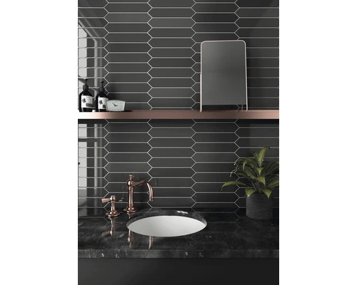 Wandtegel Handvorm Traffic Black 5x25 Cm 6 Wandtegel Handvorm Traffic Black 5x25 Cm - Afbeelding 4