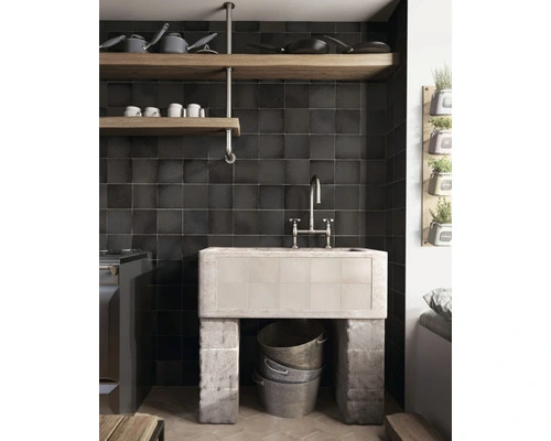 Wandtegel Lava Black Coal 13,2x13,2 Cm 5 Wandtegel Lava Black Coal 13,2x13,2 Cm - Afbeelding 3