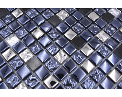 Glasmozaïek XCM M660 Zwart/zilver 30x30 Cm 4 Glasmozaïek XCM M660 Zwart/zilver 30x30 Cm - Afbeelding 2