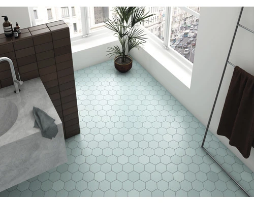 Wand- En Vloertegel Qroma Zeshoek Clair Blue 10.1 X 11.6 Cm 4 Wand- En Vloertegel Qroma Zeshoek Clair Blue 10.1 X 11.6 Cm - Afbeelding 2