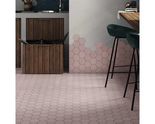 Wand- En Vloertegel Qroma Zeshoek Roze 10.1 X 11.6 Cm 4 Wand- En Vloertegel Qroma Zeshoek Roze 10.1 X 11.6 Cm - Afbeelding 2