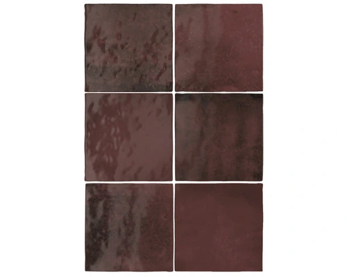 Wandtegel Handvorm Burgundy Rood 13x13 Cm 4 Wandtegel Handvorm Burgundy Rood 13x13 Cm - Afbeelding 2