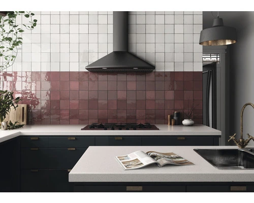 Wandtegel Handvorm Burgundy Rood 13x13 Cm 5 Wandtegel Handvorm Burgundy Rood 13x13 Cm - Afbeelding 3