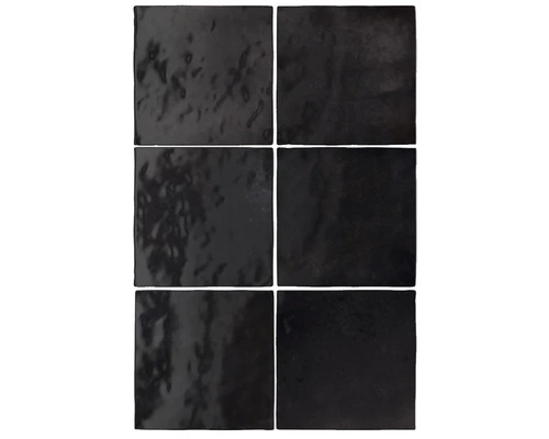 Wandtegel Handvorm Graphite Zwart 13x13 Cm 4 Wandtegel Handvorm Graphite Zwart 13x13 Cm - Afbeelding 2