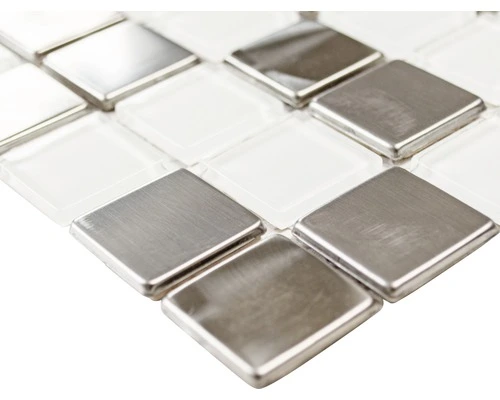 Aluminium Mozaïek A441 Wit/zilver Mix 32,7x30,2 Cm 4 Aluminium Mozaïek A441 Wit/zilver Mix 32,7x30,2 Cm - Afbeelding 2