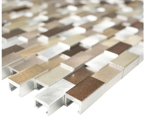 Aluminium Mozaïek A562 Zilver/koper Mix 30,1x30,4 Cm 4 Aluminium Mozaïek A562 Zilver/koper Mix 30,1x30,4 Cm - Afbeelding 2