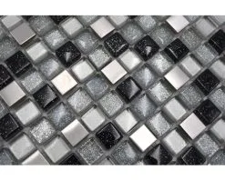 Glasmozaïek Chrystal XCE 88 Zilver/zwart 30,5x32,2 Cm -Vloertegels Winkel DV 8 5836586 04 4c DE 20210330102809