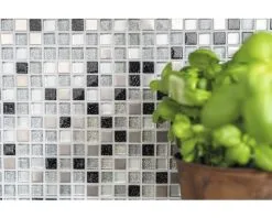 Glasmozaïek Chrystal XCE 88 Zilver/zwart 30,5x32,2 Cm -Vloertegels Winkel DV 8 5836586 07 4c DE 20200316114759