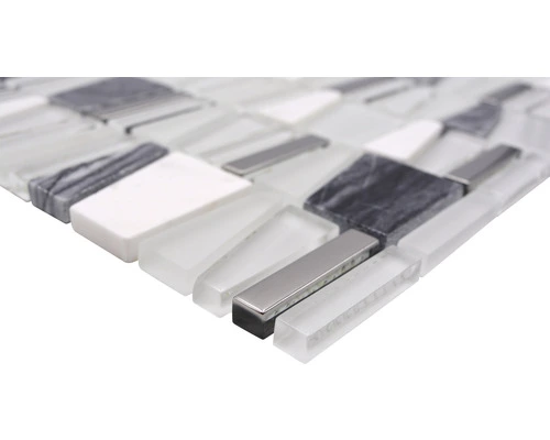 Glasmozaïek Chrystal Wit Mix 30x30 Cm 4 Glasmozaïek Chrystal Wit Mix 30x30 Cm - Afbeelding 2