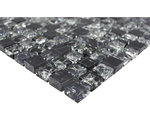 Glasmozaïek Chrystal XIC 1028 Zwart Mix Craquelé/gebroken Glas 30,5x30,5 Cm 4 Glasmozaïek Chrystal XIC 1028 Zwart Mix Craquelé/gebroken Glas 30,5x30,5 Cm - Afbeelding 2
