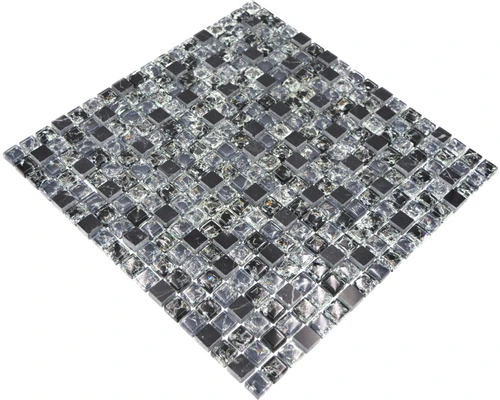 Glasmozaïek Chrystal XIC 1028 Zwart Mix Craquelé/gebroken Glas 30,5x30,5 Cm 7 Glasmozaïek Chrystal XIC 1028 Zwart Mix Craquelé/gebroken Glas 30,5x30,5 Cm - Afbeelding 5