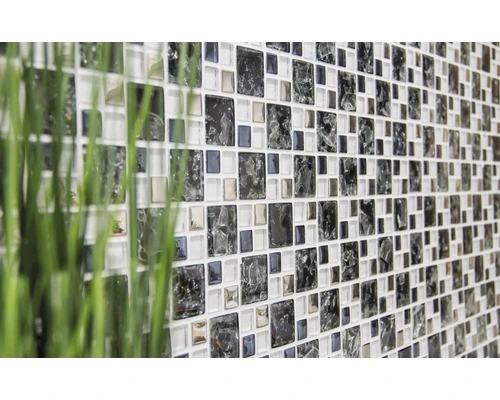 Glasmozaïek Chrystal XICK 1499 Zwart/wit/zilver Craquelé/gebroken Glas 33,8x33,8 Cm 8 Glasmozaïek Chrystal XICK 1499 Zwart/wit/zilver Craquelé/gebroken Glas 33,8x33,8 Cm - Afbeelding 6