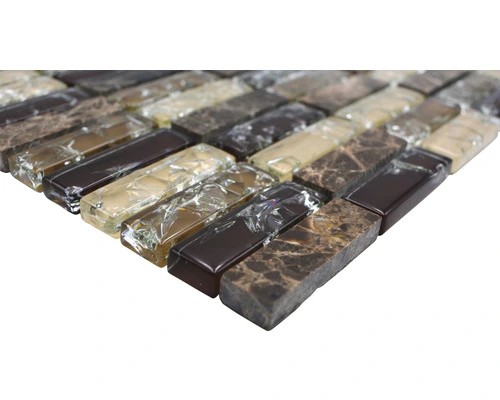 Glasmozaïek Chrystal XIC S1255 Bruin Craquelé/gebroken Glas 32,2x31 Cm 4 Glasmozaïek Chrystal XIC S1255 Bruin Craquelé/gebroken Glas 32,2x31 Cm - Afbeelding 2