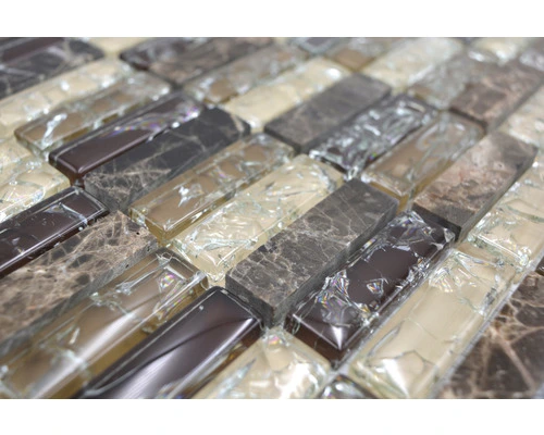 Glasmozaïek Chrystal XIC S1255 Bruin Craquelé/gebroken Glas 32,2x31 Cm 9 Glasmozaïek Chrystal XIC S1255 Bruin Craquelé/gebroken Glas 32,2x31 Cm - Afbeelding 7
