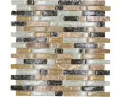 Glasmozaïek Chrystal XIC V1353 Bruin Craquelé/gebroken Glas 29,8x30,5 Cm