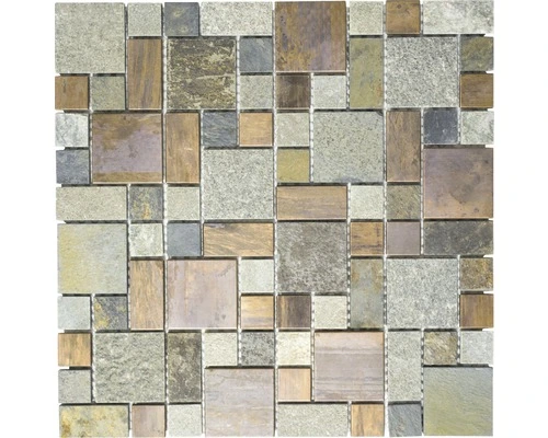 Natuursteen Mozaïek XSK 595 Steen/koper Mix 30x30 Cm 3 Natuursteen Mozaïek XSK 595 Steen/koper Mix 30x30 Cm