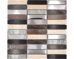 Glasmozaïek Night 48X Bruin/goud/zwart 29,8x29,8 Cm