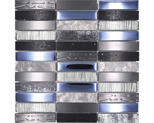 Glasmozaïek NIGHT 58X Zwart/zilver 29,8x29,8 Cm 3 Glasmozaïek NIGHT 58X Zwart/zilver 29,8x29,8 Cm