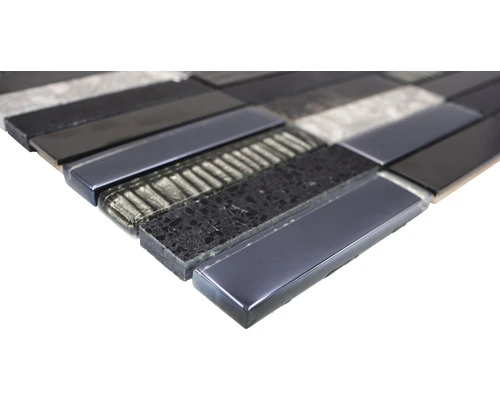 Glasmozaïek NIGHT 58X Zwart/zilver 29,8x29,8 Cm 4 Glasmozaïek NIGHT 58X Zwart/zilver 29,8x29,8 Cm - Afbeelding 2