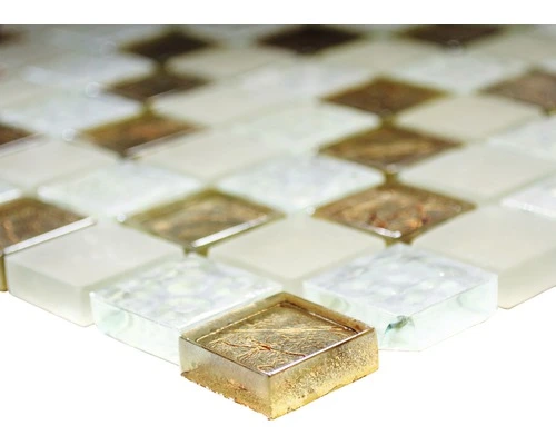 Glasmozaïek XCM 8LU80 Wit/goud/beige 29,8x29,8 Cm 4 Glasmozaïek XCM 8LU80 Wit/goud/beige 29,8x29,8 Cm - Afbeelding 2