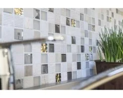 Glasmix Mozaïek XCM HQ22 Grijs/beige/goud 30x30 Cm -Vloertegels Winkel DV 8 6236907 06 4c DE 20190103131656