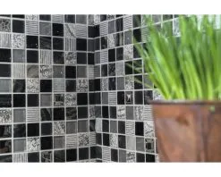 Glasmozaïek XCM HQ24 Zwart/zilver/wit 30x30 Cm 15 Glasmozaïek XCM HQ24 Zwart/zilver/wit 30x30 Cm -Vloertegels Winkel DV 8 6236908 06 4c DE 20190103131656