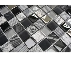 Glasmozaïek XCM HQ24 Zwart/zilver/wit 30x30 Cm 17 Glasmozaïek XCM HQ24 Zwart/zilver/wit 30x30 Cm -Vloertegels Winkel DV 8 6236908 08 4c DE 20190103131656
