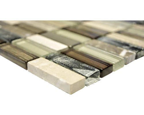 Glasmozaïek XCM SM68 Wit/beige/bruin 29,8x30,4 Cm 4 Glasmozaïek XCM SM68 Wit/beige/bruin 29,8x30,4 Cm - Afbeelding 2