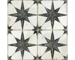 Wand- En Vloertegel Star Zwart/wit 45x45 Cm