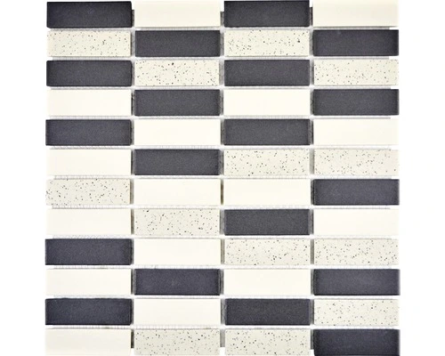 Keramisch Mozaïek CU ST210 Zwart/crème 30x30 Cm Antislip 3 Keramisch Mozaïek CU ST210 Zwart/crème 30x30 Cm Antislip