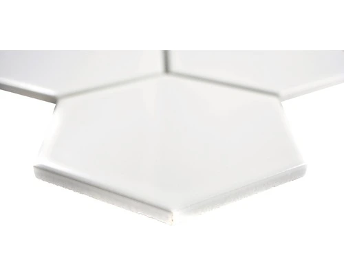 Keramisch Mozaïek HX 100 Hexagon Uni Wit Glans 25,6x29,6 Cm 5 Keramisch Mozaïek HX 100 Hexagon Uni Wit Glans 25,6x29,6 Cm - Afbeelding 3