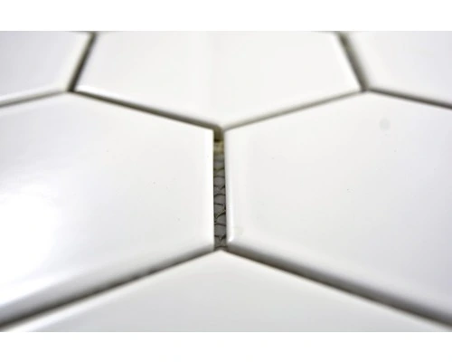 Keramisch Mozaïek HX 100 Hexagon Uni Wit Glans 25,6x29,6 Cm 6 Keramisch Mozaïek HX 100 Hexagon Uni Wit Glans 25,6x29,6 Cm - Afbeelding 4