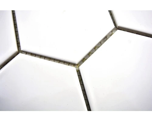 Keramisch Mozaïek HX 100 Hexagon Uni Wit Glans 25,6x29,6 Cm 7 Keramisch Mozaïek HX 100 Hexagon Uni Wit Glans 25,6x29,6 Cm - Afbeelding 5