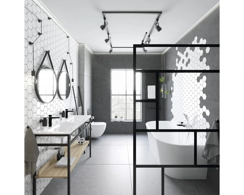 Keramisch Mozaïek HX 100 Hexagon Uni Wit Glans 25,6x29,6 Cm 9 Keramisch Mozaïek HX 100 Hexagon Uni Wit Glans 25,6x29,6 Cm - Afbeelding 7