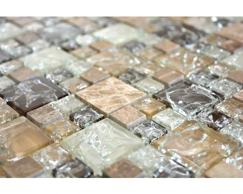 Glasmozaïek XIC K1453 Emperador Beige/bruin Craquelé/gebroken Glas 30,5x30,5 Cm 5 Glasmozaïek XIC K1453 Emperador Beige/bruin Craquelé/gebroken Glas 30,5x30,5 Cm - Afbeelding 3