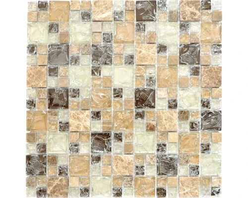 Glasmozaïek XIC K1453 Emperador Beige/bruin Craquelé/gebroken Glas 30,5x30,5 Cm 3 Glasmozaïek XIC K1453 Emperador Beige/bruin Craquelé/gebroken Glas 30,5x30,5 Cm