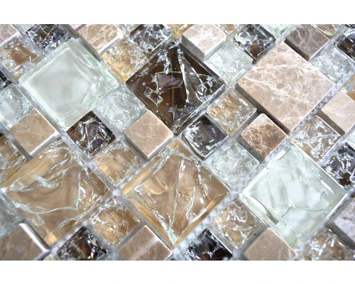 Glasmozaïek XIC K1453 Emperador Beige/bruin Craquelé/gebroken Glas 30,5x30,5 Cm 6 Glasmozaïek XIC K1453 Emperador Beige/bruin Craquelé/gebroken Glas 30,5x30,5 Cm - Afbeelding 4