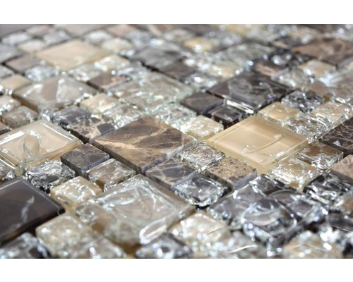 Glasmozaïek XIC K1455 Emperador Beige/bruin Craquelé/gebroken Glas 30,5x30,5 Cm 5 Glasmozaïek XIC K1455 Emperador Beige/bruin Craquelé/gebroken Glas 30,5x30,5 Cm - Afbeelding 3