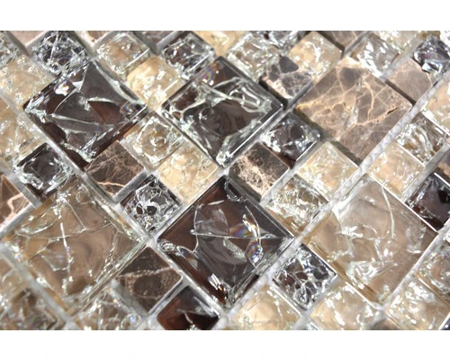 Glasmozaïek XIC K1455 Emperador Beige/bruin Craquelé/gebroken Glas 30,5x30,5 Cm 6 Glasmozaïek XIC K1455 Emperador Beige/bruin Craquelé/gebroken Glas 30,5x30,5 Cm - Afbeelding 4