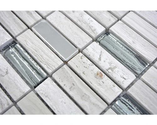 Natuursteen Mozaïek XNM SM67 Grijs/wit 29,8x30,4 Cm 6 Natuursteen Mozaïek XNM SM67 Grijs/wit 29,8x30,4 Cm - Afbeelding 4