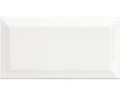 Wandtegel Metro Biselado Blanco Glans 10x20 Cm