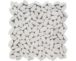 Natuursteen Mozaïek Kiezel Wit 30,5x30,5 Cm