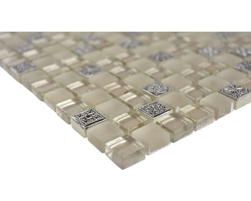 Glasmozaïek Crystal XCM M950 Zilver/bruin 30,5x32,5 Cm 4 Glasmozaïek Crystal XCM M950 Zilver/bruin 30,5x32,5 Cm - Afbeelding 2