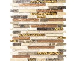 Glasmozaïek Crystal Bruin/goud 30x34 Cm